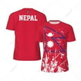 thumbnail image 1 of Exclusive design Nepal Flag Grain 3D Printed Men For Running Bike Soccer Tennis Fitness Sports tshirt Mesh Fans Short T-shirt, 1 of 10