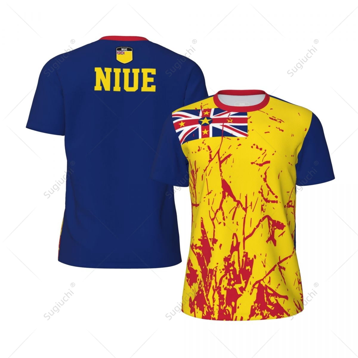 Exclusive design Niue Flag Grain 3D Printed Men For Running Bike Soccer ...