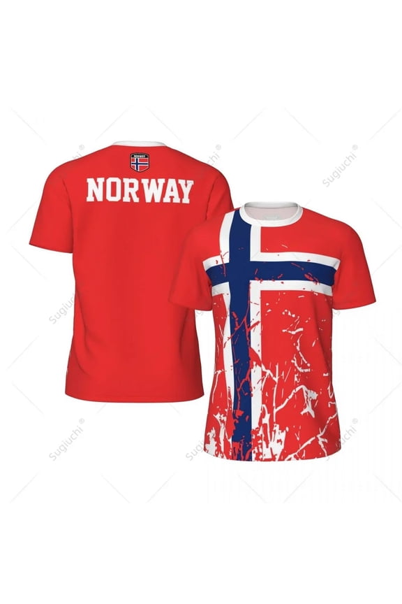 Exclusive design Norway Flag Grain 3D Printed Men For Running Bike Soccer Tennis Fitness Sports tshirt Mesh Fans Short T-shirt