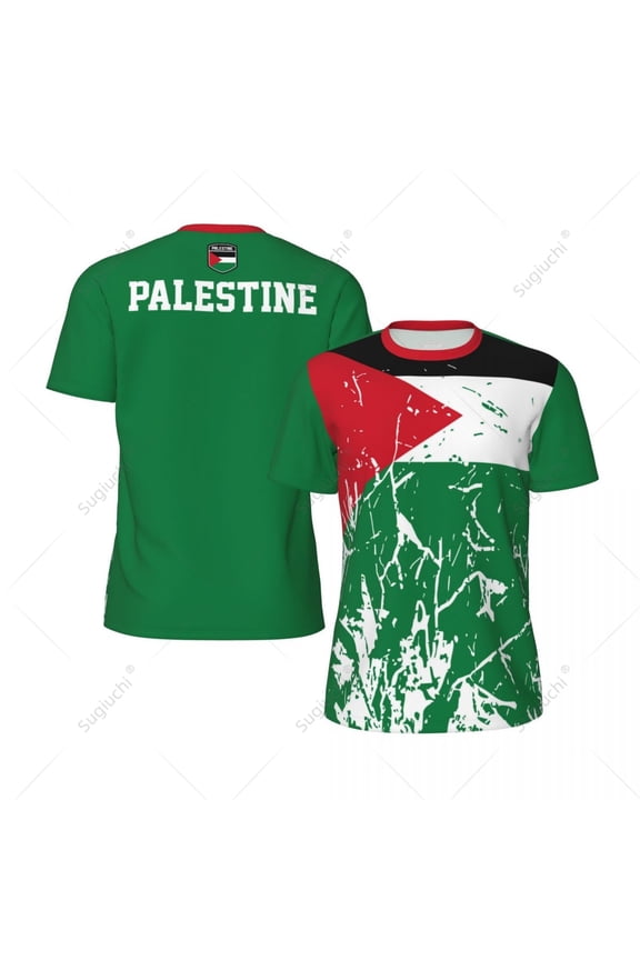 Exclusive design Palestine Flag Grain 3D Printed Men For Running Bike Soccer Tennis Fitness Sports jersey Mesh Short T-shirt