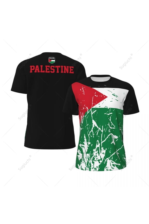 Exclusive design Palestine Flag Grain 3D Printed Men For Running Bike Soccer Tennis Fitness Sports jersey Mesh Short T-shirt
