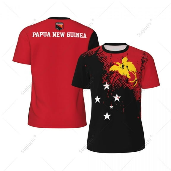 Exclusive design Papua New Guinea Flag Grain 3D Printed Men Running Bike Soccer Tennis Fitness Sports tshirt Mesh T-shirt