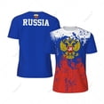 thumbnail image 1 of Exclusive design Russia Flag Grain 3D Printed Men For Running Bike Soccer Tennis Fitness Sports tshirt Mesh Fans Short T-shirt, 1 of 13