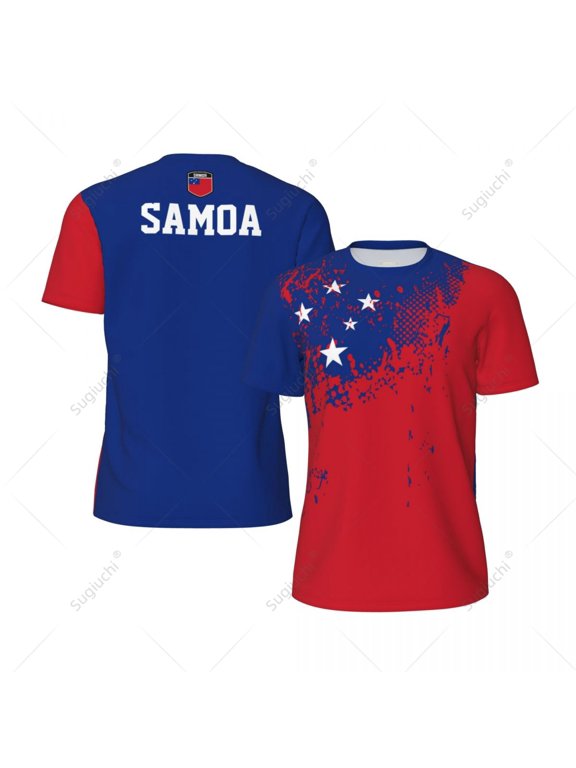 Exclusive design Samoa Flag Grain 3D Printed Men For Running Bike Soccer Tennis Fitness Sports tshirt Mesh Fans Short T-shirt