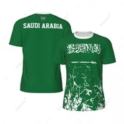 Exclusive design Saudi Arabia Flag Grain 3D Printed Men For Running Bike Soccer Tennis Fitness Sports tshirt Mesh T-shirt