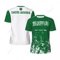 thumbnail image 1 of Exclusive design Saudi Arabia Flag Grain 3D Printed Men For Running Bike Soccer Tennis Fitness Sports tshirt Mesh T-shirt, 1 of 12