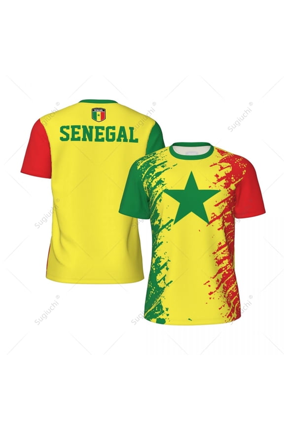 Exclusive design Senegal Flag Grain 3D Printed Men For Running Bike Soccer Tennis Fitness Sports tshirt Mesh Fans Short T-shirt