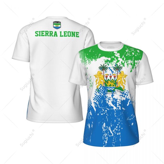Exclusive design Sierra Leone Flag Grain 3D Printed Men For Running Bike Soccer Tennis Fitness Sports tshirt Mesh Short T-shirt