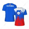thumbnail image 1 of Exclusive design Slovenia Flag Grain 3D Printed Men For Running Bike Soccer Tennis Fitness Sports tshirt Mesh Fans Short T-shirt, 1 of 10