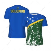 Exclusive design Solomon Islands Flag Grain 3D Printed Men For Running Bike Soccer Tennis Fitness Sports tshirt Mesh T-shirt
