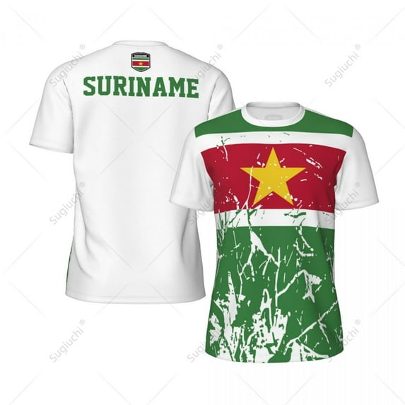 Exclusive design Suriname Flag Grain 3D Printed Men For Running Bike Soccer Tennis Fitness Sports jersey Mesh Fans Short T-shirt