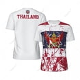 thumbnail image 1 of Exclusive design Thailand Flag Grain 3D Printed Men For Running Bike Soccer Tennis Fitness Sports tshirt Mesh Fans Short T-shirt, 1 of 16