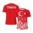 thumbnail image 1 of Exclusive design Turkey Flag Grain 3D Printed Men For Running Bike Soccer Tennis Fitness Sports tshirt Mesh Fans Short T-shirt, 1 of 11