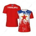 thumbnail image 1 of Exclusive design Yugoslavia Flag Grain 3D Printed Men For Running Bike Soccer Tennis Fitness Sports tshirt Mesh Short T-shirt, 1 of 10