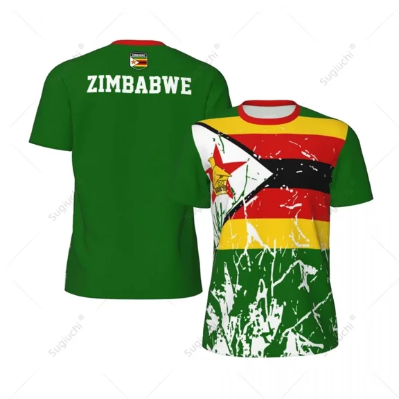 Exclusive design Zimbabwe Flag Grain 3D Printed Men For Running Bike Soccer Tennis Fitness Sports tshirt Mesh Fans Short T-shirt