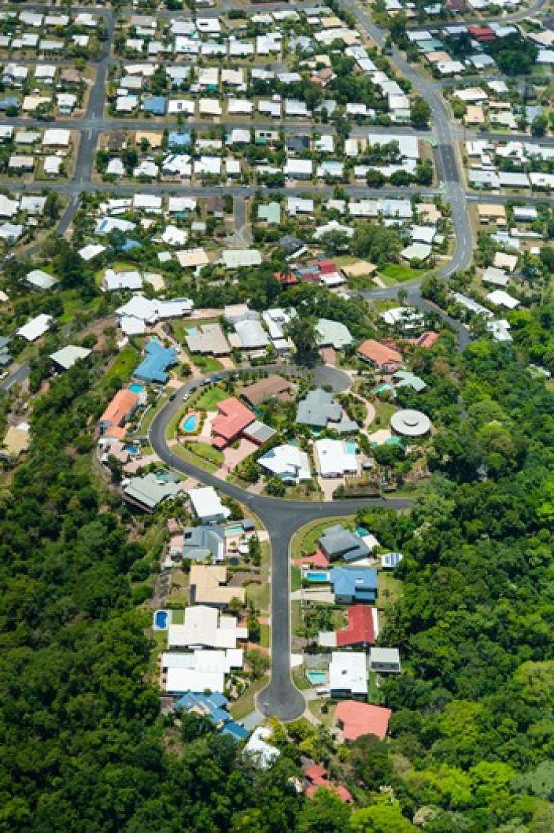 Exclusive houses on hilltop cul-de-sac Toogood Road Bayview Heights Cairns Queensland Australia Canvas Art - Panoramic Images (24 x 36)