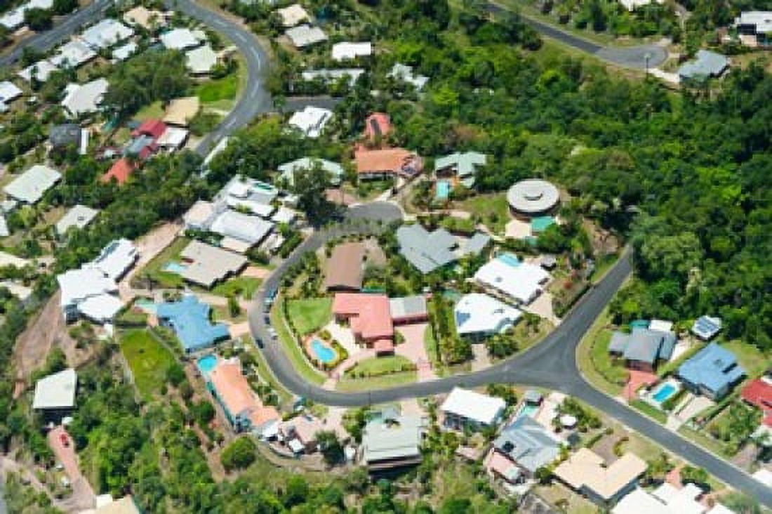 Exclusive houses on hilltop cul-de-sac Toogood Road Bayview Heights Cairns Queensland Australia Canvas Art - Panoramic Images (36 x 24)