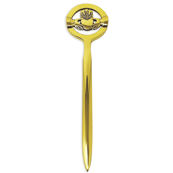 Exclusively Irish Claddagh Brass Letter Opener - Polished brass
