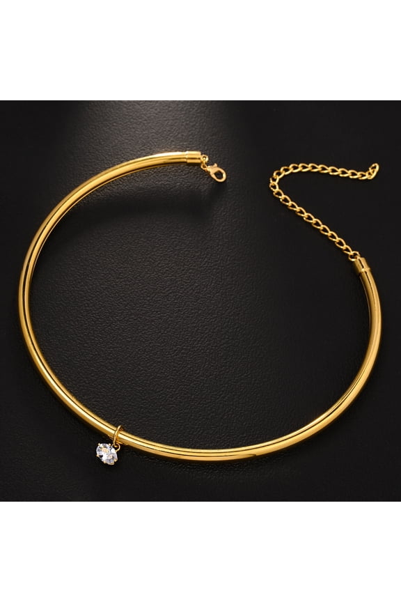 Exclusively for Women: Minimalist Crystal Necklace - Sparkling Small-Bone Chain for Layering - Light Luxury Jewelry