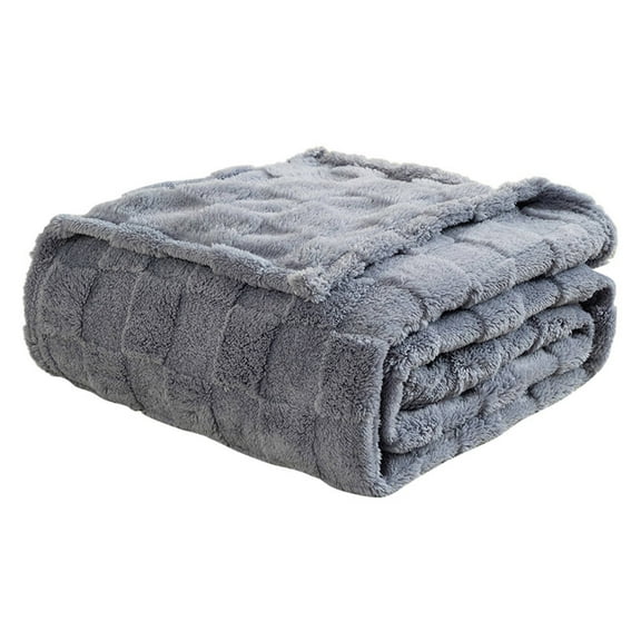 Exclusivo Fleece Throw Blanket for Couch,Super Soft and Warm Lightweight Checkered Pattern Blankets for All Seasons, 28x39 Inches