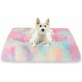 thumbnail image 1 of Exclusivo Mezcla Soft Plush Dog Bed Crate Mat for Small Dogs (26*20*4 in), Faux Fur Fluffy Dog Pet Cat Kennel Pad with Anti-Slip Bottom, Machine Washable, Rainbow, 1 of 6