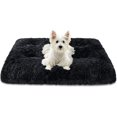 thumbnail image 1 of Exclusivo Mezcla Soft Plush Dog Bed Crate Mat for Medium Dogs (32*22*4 in), Faux Fur Fluffy Dog Pet Cat Kennel Pad with Anti-Slip Bottom, Machine Washable, Black, 1 of 6