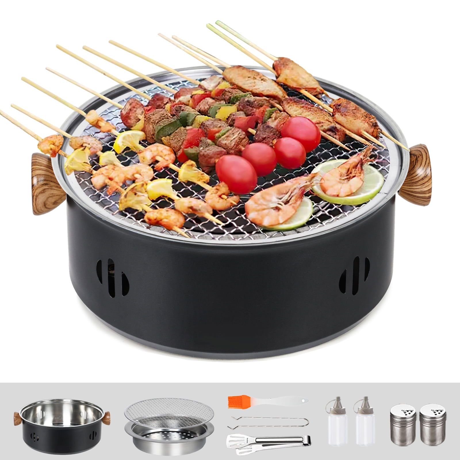 Exclusivo Mezcla 12.5Inch Charcoal BBQ Grill, Portable Small Camping
