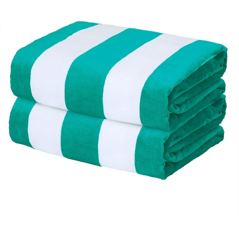Dri Soft 100% Cotton Super Soft Striped Bath Towel, Peacock Blue, 54x30