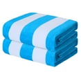 thumbnail image 1 of Exclusivo Mezcla 2-Pack Cotton Large Cabana Stripe Beach Towels, Super Absorbent Soft Plush Pool Towel, Bath Towel (Blue, 30"x60"), 1 of 8