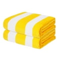 thumbnail image 1 of Exclusivo Mezcla 2-Pack Cotton Large Cabana Stripe Beach Towels, Super Absorbent Soft Plush Pool Towel, Bath Towel (Yellow, 30"x60"), 1 of 9