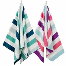 Exclusivo Mezcla 2-Pack Microfiber Quick Dry Beach Towel, Oversized Sand Free Beach Towel for Travel/ Camping/ Sports (Green and Purple, 35"X70") - Super Absorbent, Compact and Lightweight