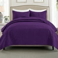 Exclusivo Mezcla 2Piece Deep Purple Twin Size Quilt Set, Box Pattern