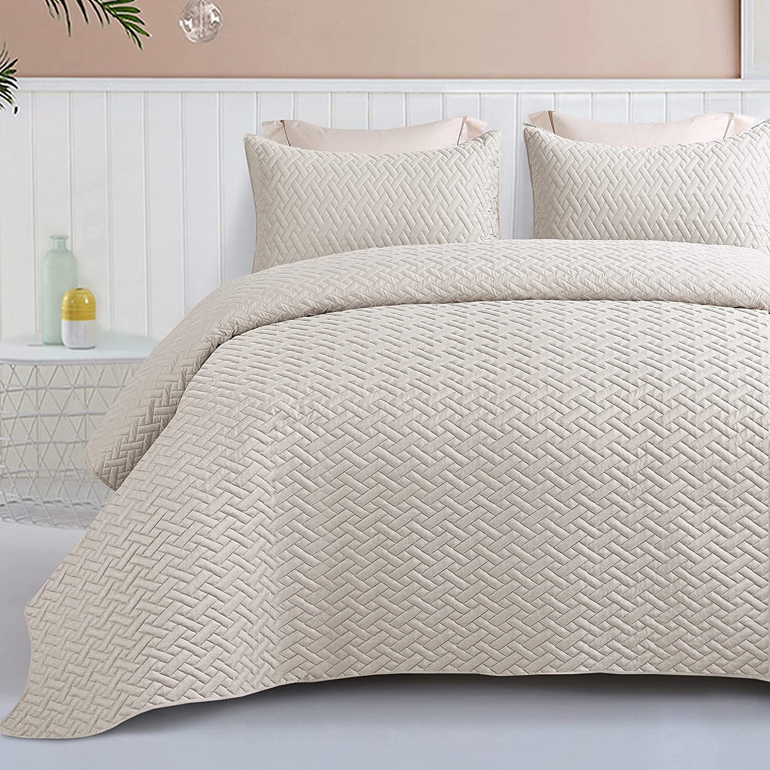 Exclusivo Mezcla - Juego de ropa de cama de 3 piezas, colcha ligera  reversible con fundas de almohada