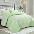 thumbnail image 1 of Exclusivo Mezcla 3-Piece King Size Quilt Set with Pillow Shams, Basket Quilted Bedspread/ Coverlet/ Bed Cover(96x104 Inches, Seafoam Green) -Soft, Lightweight and Reversible, 1 of 7