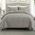 Exclusivo Mezcla Lightweight 3Piece Queen Size Quilt Set, Box Pattern