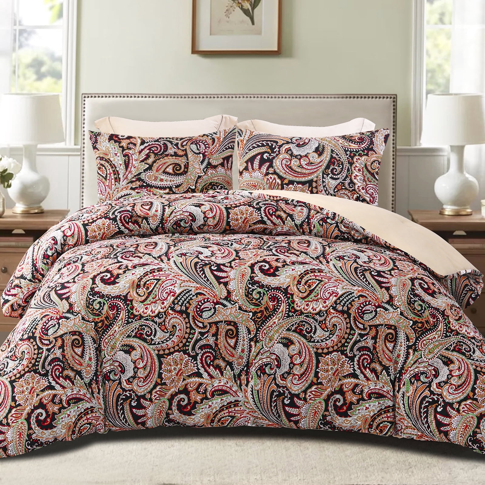 Exclusivo Mezcla Paisley Queen Comforter Set, 3-Pc Bedding for All