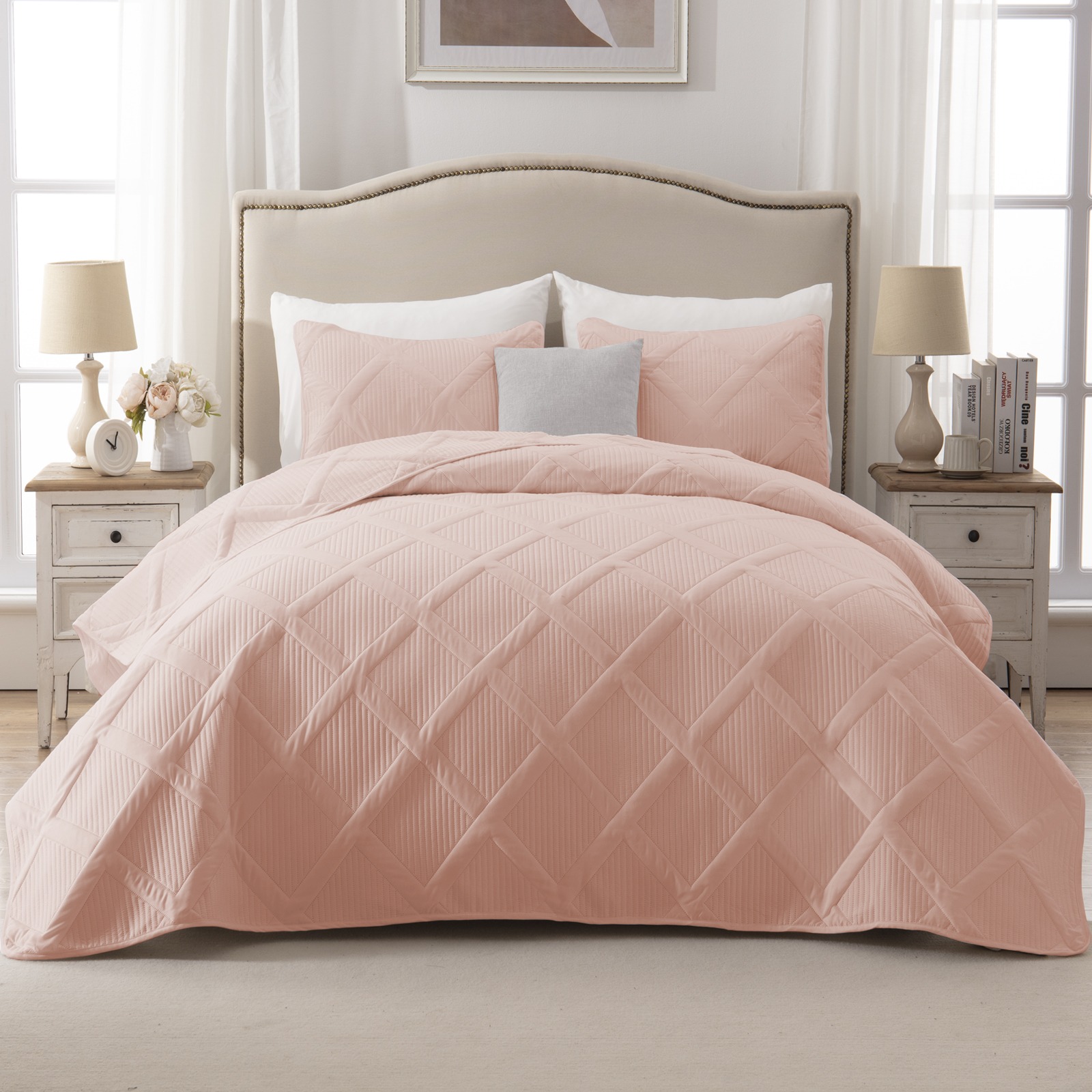 Exclusivo Mezcla 3-Piece Ultrasonic Full Queen Size Quilt Set