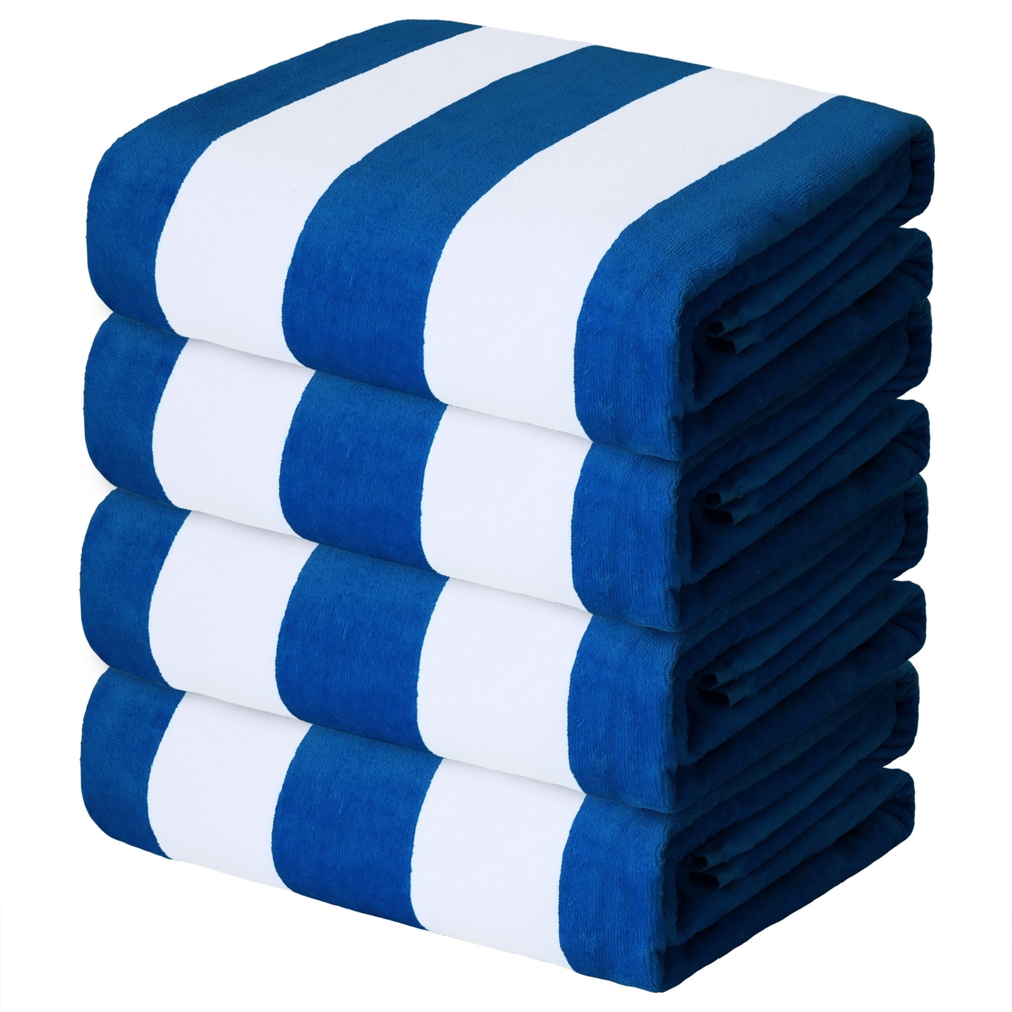 Exclusivo Mezcla 4Pack 100 Cotton Large Cabana Stripe Beach Towels