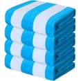 thumbnail image 1 of Exclusivo Mezcla 4-Pack Cotton Oversized 35"x70" Cabana Stripe Beach Towels, Super Absorbent Soft Plush Pool Towel, Bath Towel (Blue), 1 of 9