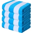 thumbnail image 1 of Exclusivo Mezcla 4-Pack Cotton Oversized 35"x70" Cabana Stripe Beach Towels, Super Absorbent Soft Plush Pool Towel, Bath Towel (Blue), 1 of 9