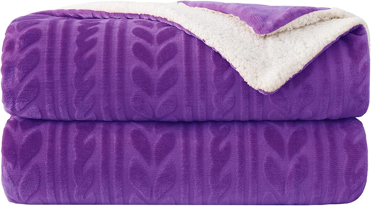 Exclusivo Mezcla 50"x70" Sherpa Fleece Throw Blanket, Reversible Velvet