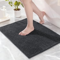 Exclusivo Mezcla Bathroom Rugs Mat 17x24, Extra Soft Absorbent Chenille Bath Rugs Mat, Quick Dry, Machine Washable Bath Mats for Bathroom Floor, Shower, Home Decor, Grey