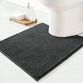 thumbnail image 1 of Exclusivo Mezcla Toilet Rugs U-Shaped 20x24, Extra Soft Absorbent Chenille Bath Rugs Mat, Quick Dry, Machine Washable Bath Mats for Toilet, Grey, 1 of 10