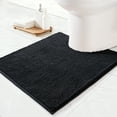 thumbnail image 1 of Exclusivo Mezcla Toilet Rugs U-Shaped 20x24, Extra Soft Absorbent Chenille Bath Rugs Mat, Quick Dry, Machine Washable Bath Mats for Toilet, Black, 1 of 10