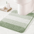 thumbnail image 1 of Exclusivo Mezcla Toilet Rugs U-Shaped 20x24, Extra Soft Non Slip Absorbent Water Microfiber Bath Rugs, Machine Washable Quick Dry Bath Mats for Toilet, Gradient Green, 1 of 8