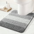 thumbnail image 1 of Exclusivo Mezcla Toilet Rugs U-Shaped 20x24, Extra Soft Non Slip Absorbent Water Microfiber Bath Rugs, Machine Washable Quick Dry Bath Mats for Toilet, Gradient Grey, 1 of 8