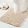 thumbnail image 1 of Exclusivo Mezcla Toilet Rugs U-Shaped 20x24, Extra Soft Non Slip Absorbent Water Microfiber Bath Rugs, Machine Washable Quick Dry Bath Mats for Toilet, Solid Camel, 1 of 8