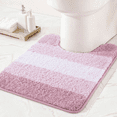 thumbnail image 1 of Exclusivo Mezcla Toilet Rugs U-Shaped 20x24, Extra Soft Non Slip Absorbent Water Microfiber Bath Rugs, Machine Washable Quick Dry Bath Mats for Toilet, Gradient Pink, 1 of 8