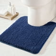 thumbnail image 1 of Exclusivo Mezcla Toilet Rugs U-Shaped 20x24, Extra Soft Non Slip Absorbent Water Microfiber Bath Rugs, Machine Washable Quick Dry Bath Mats for Toilet, Solid Navy Blue, 1 of 8