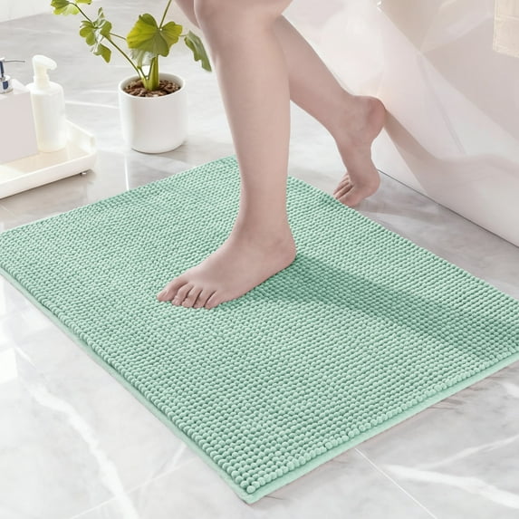 Exclusivo Mezcla Bathroom Rugs Mat 20x30, Extra Soft Absorbent Chenille Bath Rugs Mat, Quick Dry, Machine Washable Bath Mats for Bathroom Floor, Shower, Home Decor, Sage Green